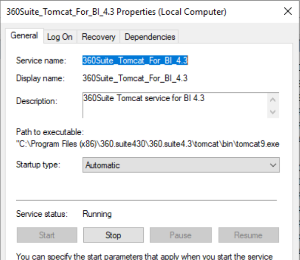 Windows Services - Tomcat service name
