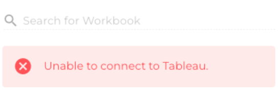 Unable to connect to Tableau